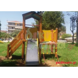 Σύνθετο όργανο παιδικής χαράς με αναρρίχηση και τσουλήθρα